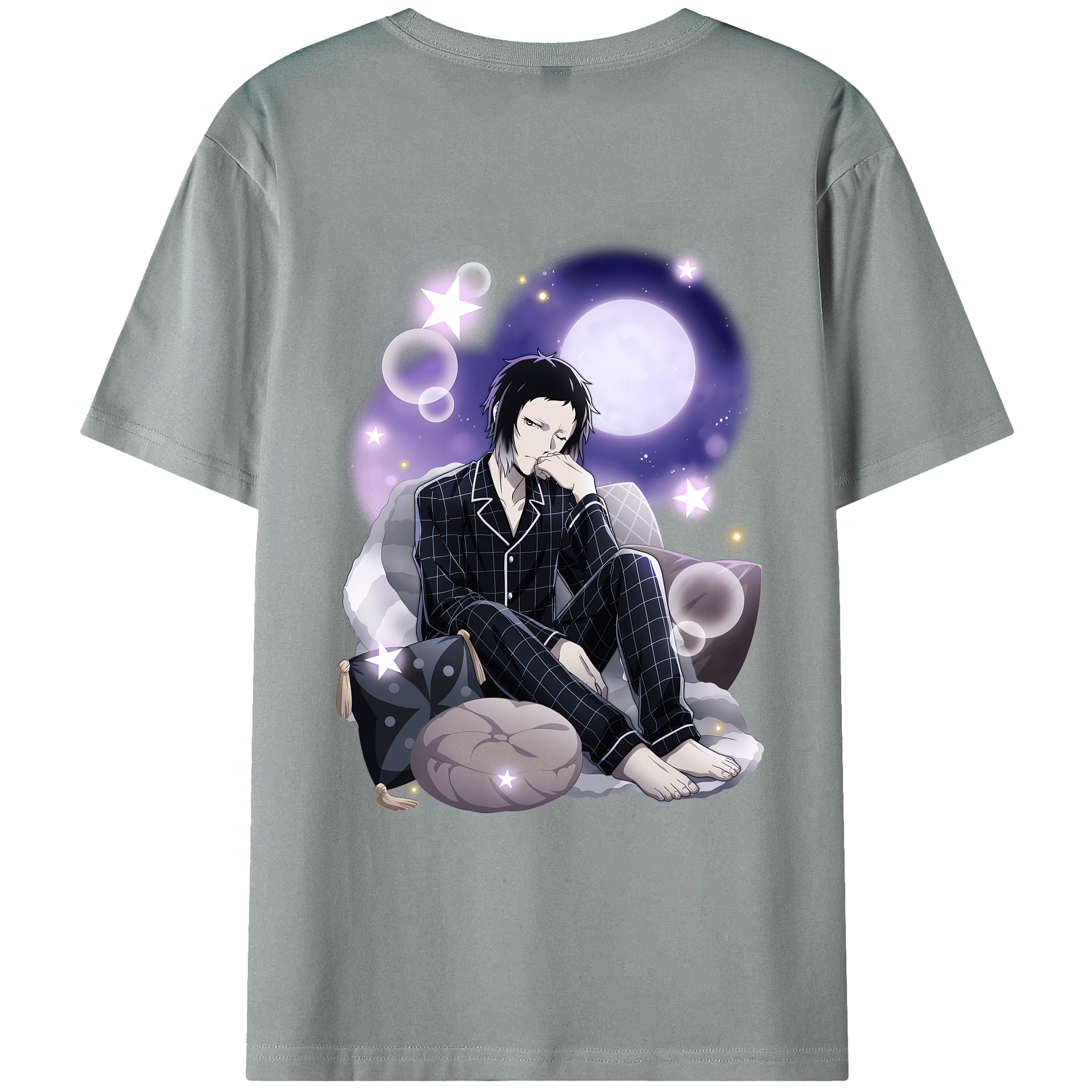 （画像用） 文豪ストレイドッグス Bungo Stray Dogs 綿100％ メンズ半袖Tシャツ（バックプリント） 通気性